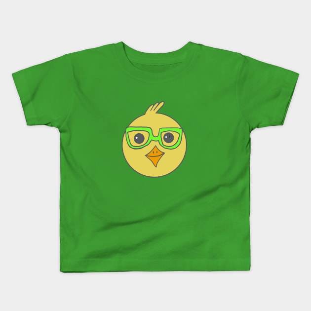 Chick Wearing Glasses Kids T-Shirt by Geometrico22